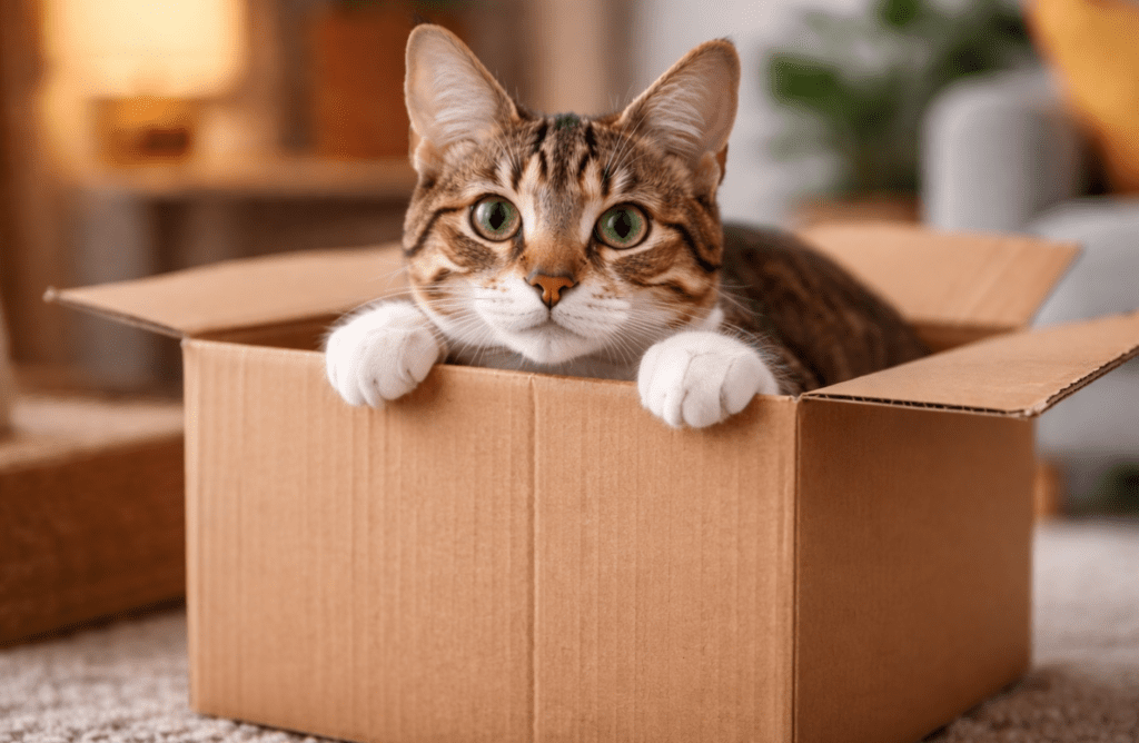 кішка в коробці